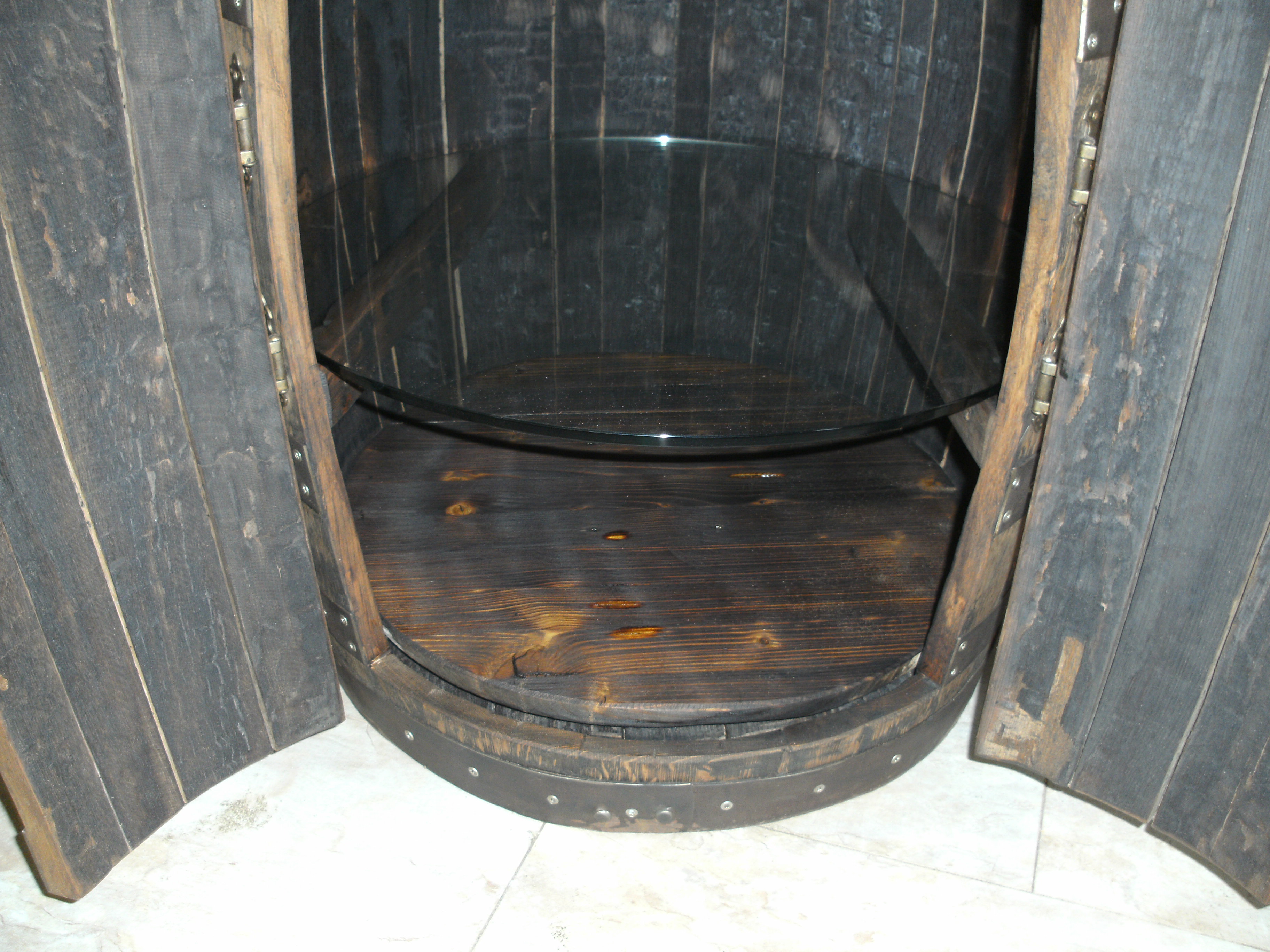 170L Whiskyfass - Tisch - Bar - BOURBON Höhe 75cm D. 60cm Eichenfassbar