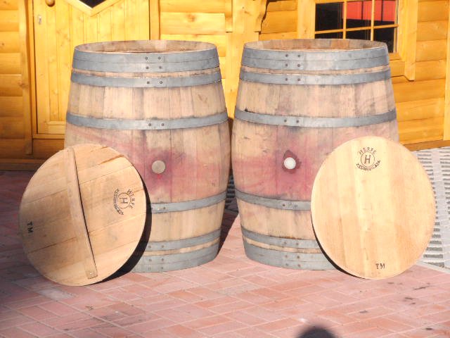 300L Weinfassregentonne Wasserfass Eichenfass Holz - WEINFASSVERSAND