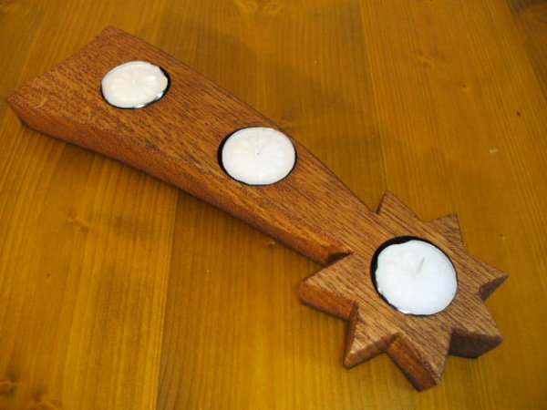 3er-Stern Fassdaubenlicht Kerzenstnder Teelichthalter