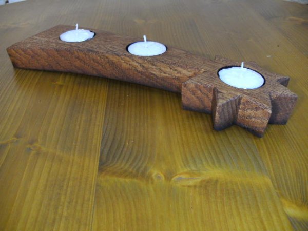 3er-Stern Fassdaubenlicht Kerzenstnder Teelichthalter