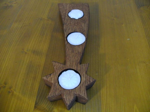 3er-Stern Fassdaubenlicht Kerzenständer Teelichthalter