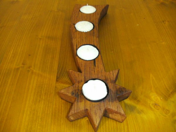 4-er-Stern Fassdaubenlicht Kerzenständer Teelichthalter
