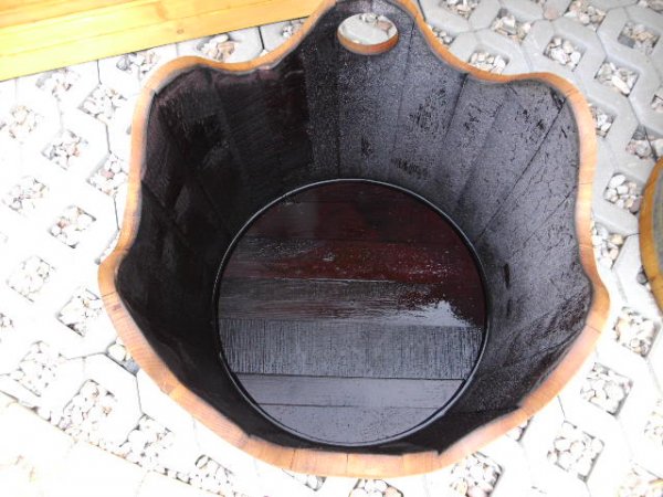 WELLE100L Pflanzenkbel Fasskbel Miniteich Eichenfasshlfte