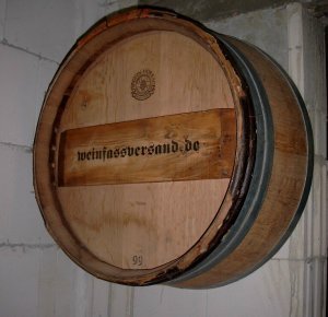 Fassfront 225LB D.60cm und 14cm Tiefe aus gebrauchtem Burgunder Eichenfass Weinfass Holzfass