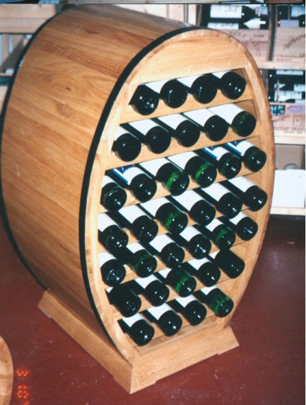 Weinregal DOPPELFASS für 72 Flaschen aus massivem Eichenholz