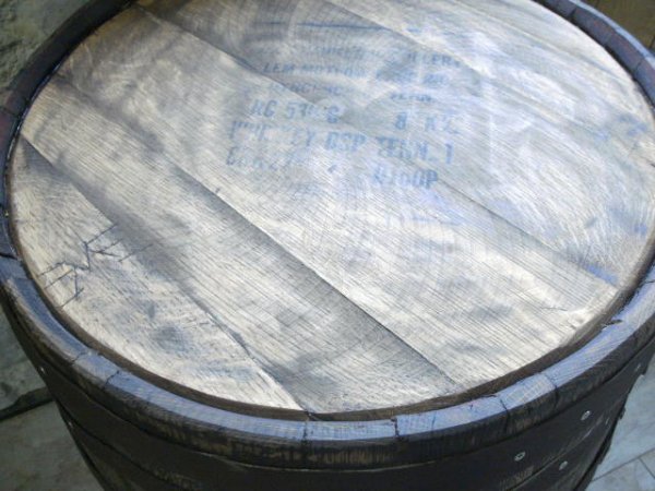 170L Whiskyfass - Tisch - Bar - BOURBON Höhe 75cm D. 60cm Eichenfassbar Eichenfass Holzfass Fasstisch Bistrotisch Stehtisch Fasstheke