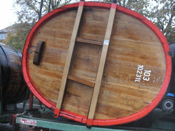 ca. 10500L ovales gebrauchtes Eichenholzfass Eichenfass Weinbrandfass Holzfass