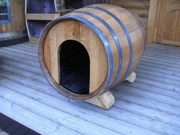 225L Fass - Hundeh�tte Fass fertig montiertes Hundehaus Hundeschlafplatz Tierhaus Fassh�tte Fasslaube