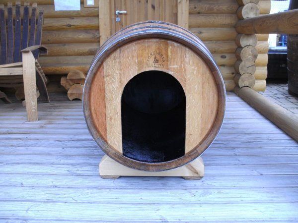 225L Fass - Hundeh�tte Fass fertig montiertes Hundehaus Hundeschlafplatz Tierhaus Fassh�tte Fasslaube