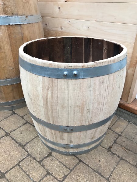 90 Liter Regentonne aus neuem Kastanienholzfass Weinfass Wasserfass Holzfass Kastanienfass Miniteich Pflanzkübel