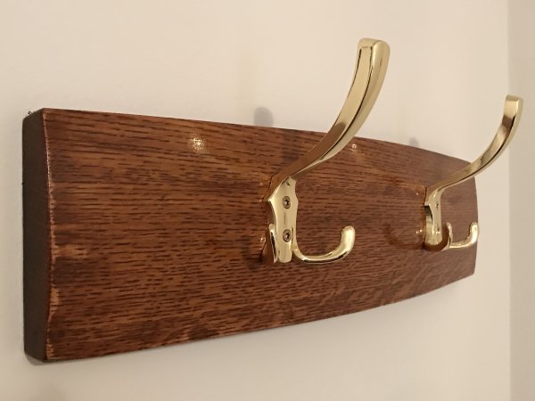 Garderobe aus original Fassdauben aus massivem Eichenholz mit Lnge nach Wunsch bis 2m