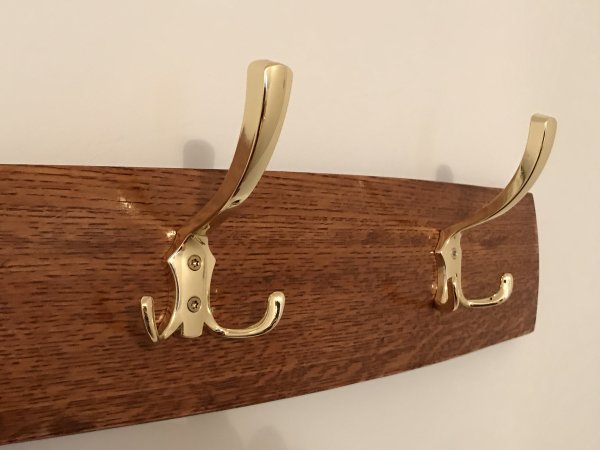 Garderobe aus original Fassdauben aus massivem Eichenholz mit Lnge nach Wunsch bis 2m