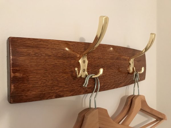 Garderobe aus original Fassdauben aus massivem Eichenholz mit Lnge nach Wunsch bis 2m