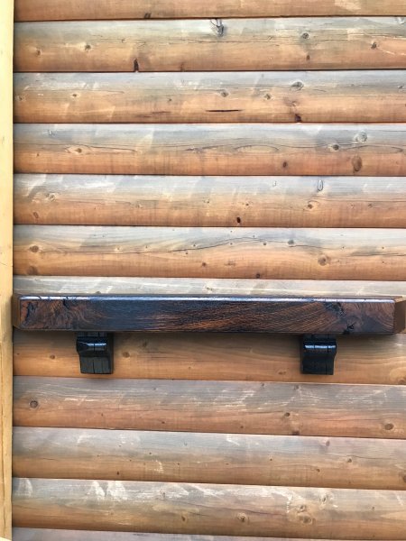 Kaminboard massiv mit L�nge 1m Fensterbank Zierboard Holzbalke