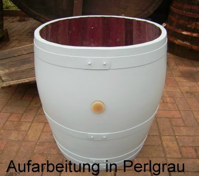 240 Liter mittel-helles Weinfass Regentonne H. 70cm aus gebrauchtem Eichenfass Miniteich Blumenkübel Pflanzkübel