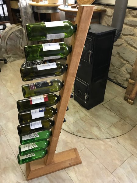 10-er Stock, originales Weinregal aus Fichten- und Eichenholz für 10 Flaschen
