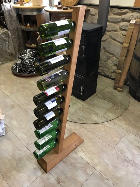 10-er Stock, originales Weinregal aus Fichten- und Eichenholz für 10 Flaschen