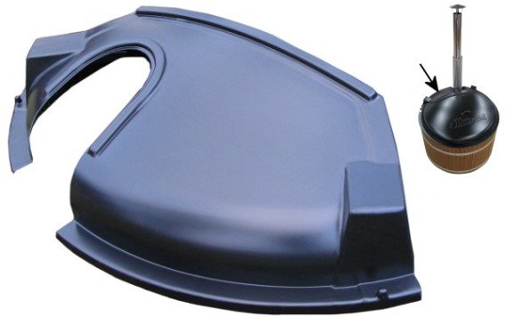 Wrmeschutz  ABS - Kunsstoffdeckel - zweiteilig vollabdeckend fr Badefsser bis 170cm Durchmesser