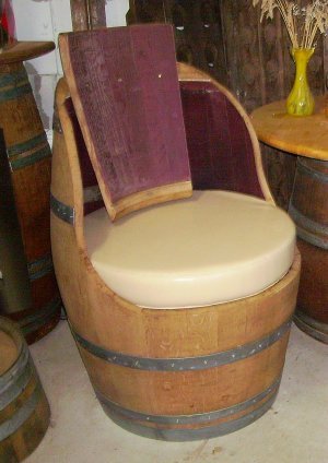 Fasssessel - Fassbaron ohne Handlehnen Fass Stuhl Fasssitz Holzstuhl Holzsessel Sessel