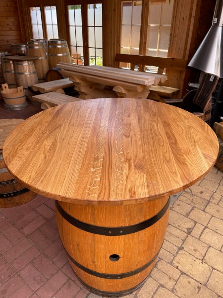 TP-ELH-LL-D100x3-4 - Tischplatte mit D. 100cm und ca. 3-/4-cm Strke aus massivem Eichenholz