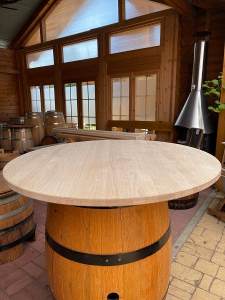 TP-ELH-LL-D100x3-4 - Tischplatte mit D. 100cm und ca. 3-/4-cm Strke aus massivem Eichenholz