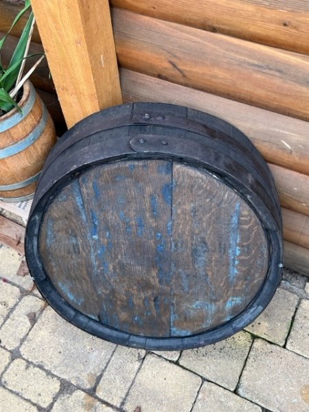 Fassfront aus 190L original Burbon Whiskyfass rund aus gebrauchtem Eichenholz