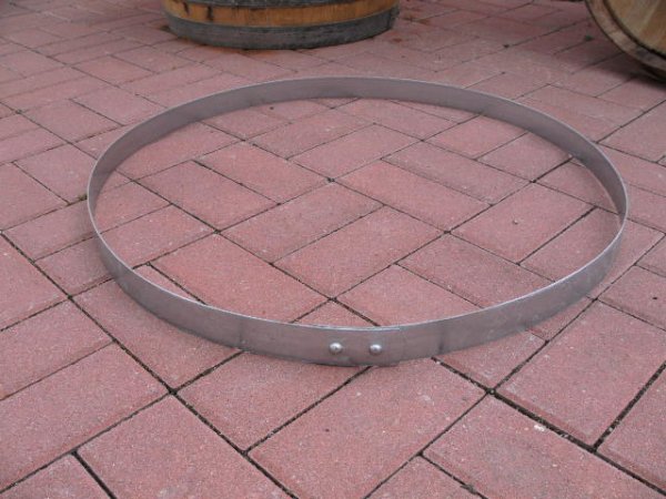 Extra Ring für Eichenfass mit Wunschdurchmesser bis 40cm - zylindrisch aus neuem Stahl verzinkt