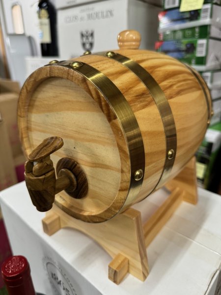 1.5 Liter Fass innen mit Kunsstoff-Bag und somit nicht geschmackgebend Schnapsfass Fass Whiskyfass Brandfass Holzfass Weinbrandfass