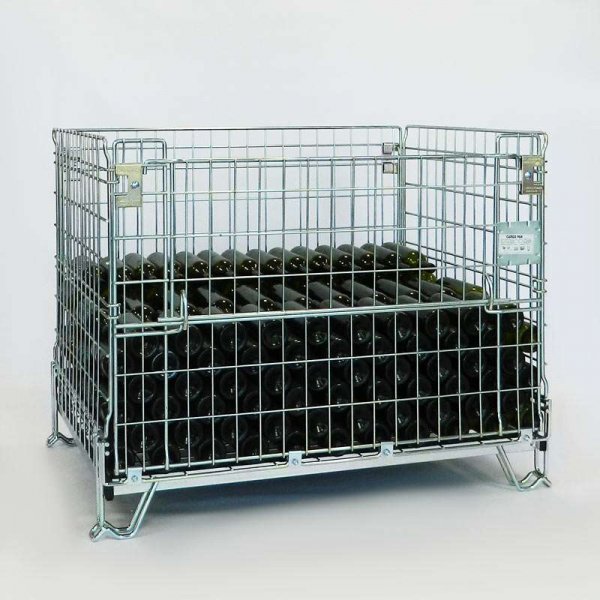 CARGO-80 GITTERBOX FR 433 liegende WEINFLASCHEN 119X79XH.91,5cm aus Feuerverzinktem Stahl stapelbar