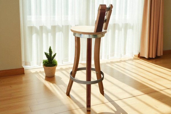 Fass Barhocker M11 Fassbarhocker mit R�ckenlehne und mit Wunsch - Logo Stehtischhocker Sitzhocker Stuhl Holzstuhl Holzhocker Sitz Hocker