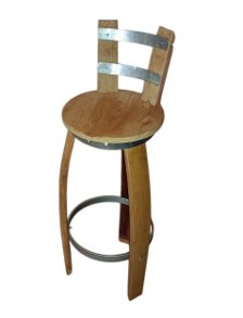 Fass Barhocker M11 Fassbarhocker mit Rckenlehne und mit Wunsch - Logo Stehtischhocker Sitzhocker Stuhl Holzstuhl Holzhocker Sitz Hocker