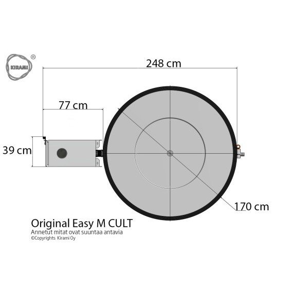 Sonderangebot Kirami Original Breezy M Badefass mit D.170cm mit Kunststoffeinsatz und mit 22KW Cult Auenofen fr 4-6 Personen