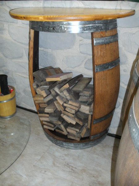 Fass - Kaminholzregal aus Eichenfass Weinfass Holzfass