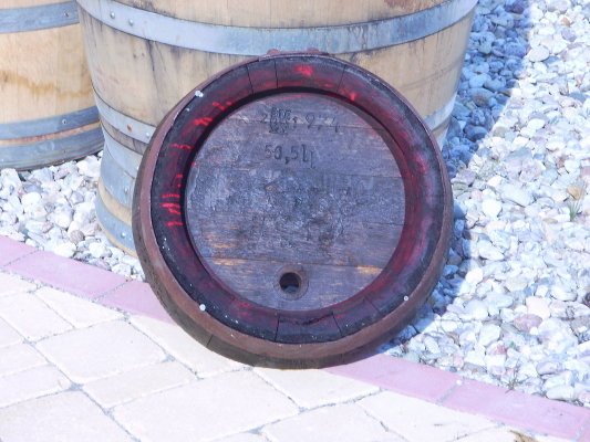 50L Bierfassfront rund aus gebrauchtem Eichenholz-Bierfass