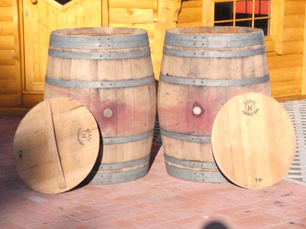600 L Weinfass Regentonne aus gebrauchtem Eichenfass inkl. Deckel Wasserfass Regenfass Tonne Fass Holzfass