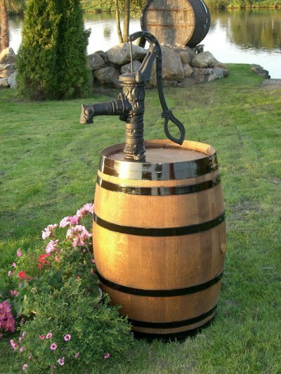600 L Weinfass Regentonne aus gebrauchtem Eichenfass inkl. Deckel Wasserfass Regenfass Tonne Fass Holzfass