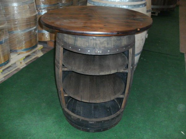 Whiskyfass - Tisch - Bar mit 80cm Tischplatte Höhe 93cm. Eichenfass Holzfass Fasstisch Bistrotisch Stehtisch Fass Schnapsfass Weinbrandfass