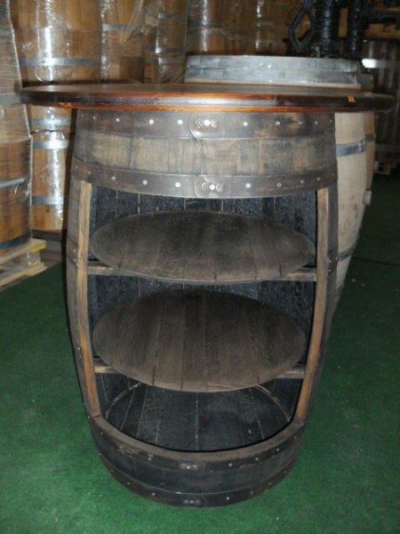 Whiskyfass - Tisch - Bar mit 80cm Tischplatte Höhe 93cm. Eichenfass Holzfass Fasstisch Bistrotisch Stehtisch Fass Schnapsfass Weinbrandfass