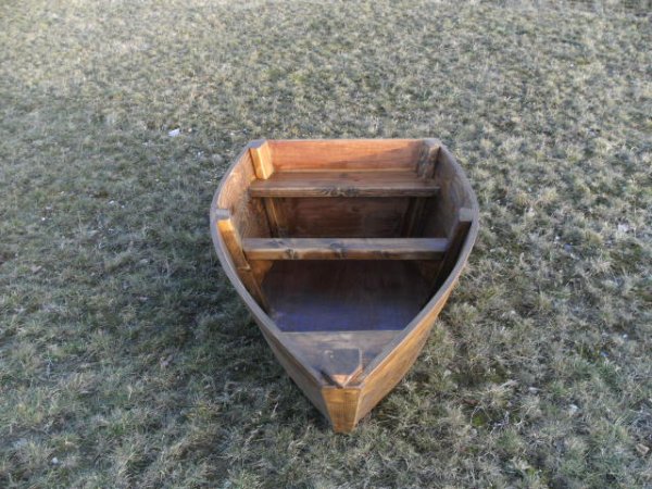NORDIKA-23 Holzboot Designboot als Garten-Dekoration