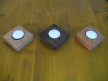 3er-Q Faßdaubenlicht Kerzenständer Kerzenleuchter Teelichthalter