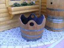 WELLE100L Pflanzenkbel Fasskbel Miniteich Eichenfasshlfte