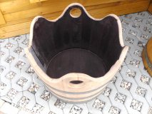 WELLE100L Pflanzenkbel Fasskbel Miniteich Eichenfasshlfte