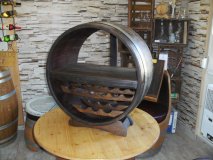 Bacchus-MWR-Deluxe Weinregal fr bis zu 34Fl. aus massivem Eichenholzfass mit Zwieschenboden und Weinregaleinsatz