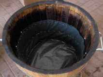 GBKE92 Pflanzkbel aus Eichenholz mit D. 92cm, H.56cm, winterfest Blumenkbel Bluemnfass Palmenkbel Baumkbel