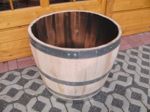 170 Liter Regentonne aus neuem Kastanienholzfass Weinfass Wasserfass Holzfass Kastanienfass Miniteich Pflanzkübel