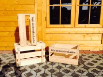 Fabrikneue Weinkiste von Auen abgeschliffen sehr rustikal Mae: L 45 cm, B 30 cm, H 24cm