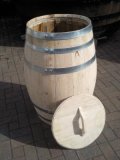 150 Liter Weinfass Regentonne aus neuem Eichenholzfass mit Deckel ohne Griff Fass Holzfass Wasserfass Regenfass