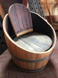Botega - Weinfasssessel ohne Handlehnen fertig aufgearbeitet Fass - Stuhl Eichenfass Fassstiz