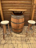 Fass Barhocker M6 Fassbarhocker mit Wunsch - Logo Stehtischhocker Sitzhocker Stuhl Holzstuhl Holzhocker Sitz Hocker
