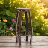 Fasstisch BORDEAUX - Tischplatte D.80 H110cm + 4 Fass-Barhocker-M10